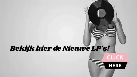 Mevrouw in bikini met een LP, single of plaat. klik hier om ze allemaal te bekijken