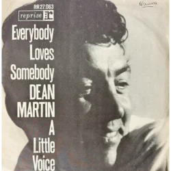 De acchterkant van den originele 7-inch vinyl hoes van Dean Martin met zijn grootste hit 'Everybody Loves Somebody', uitgebracht in 1964 in Nederland.